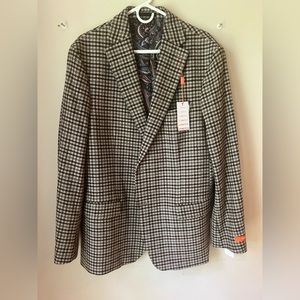 New with Tags Tallia Men’s Verdello Sport Coat in Brown/Grey Size 46 Long